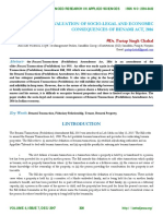 An Evaluation of Socio-Legal And Economic Consequences Of Benami Act, 2016