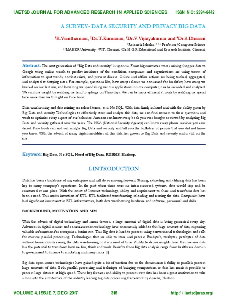 Big Data Security and Analytics Insights | PDF | Apache Hadoop | Big Data