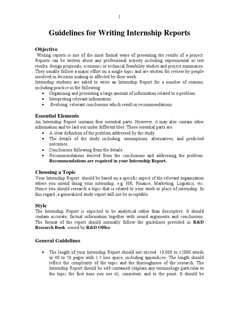 Internship Report Format Psychological Concepts Psychology