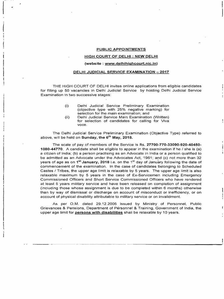 High Court Notification | PDF | Advocate | Visual Impairment