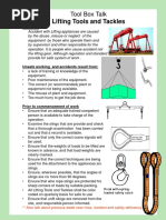 Lifting Tools and Tackles Safety Guide | PDF | Rope | Crane (Machine)