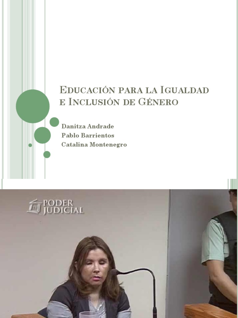 Educación para la igualdad e inclusión de género: Análisis de brechas y ...