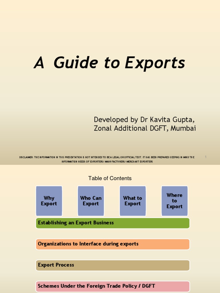 Picture of Guide To Exports | PDF | Global Business Organization | International Trade