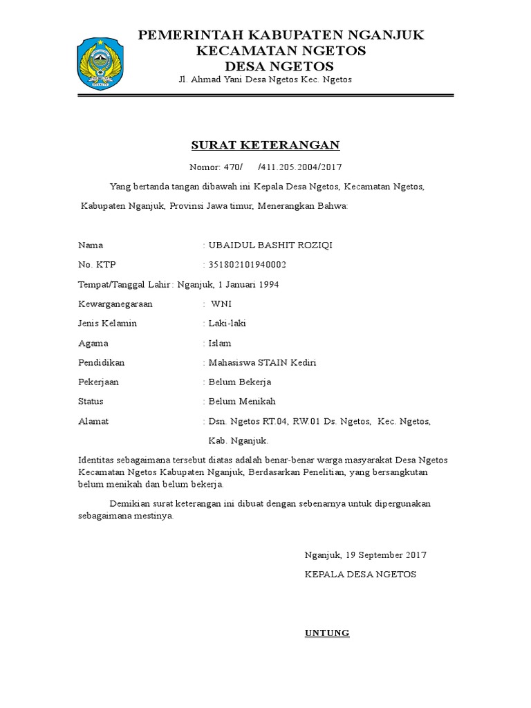 Surat Keterangan Taspen