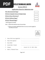 Registration Form ME-MTech