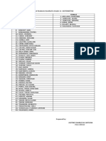 List of Students Enrolled in Grade 11-AUTOMOTIVE Male Female