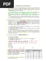 Questões sobre Termoquímica