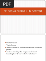 Week 9 II Selecting Curriculum Content
