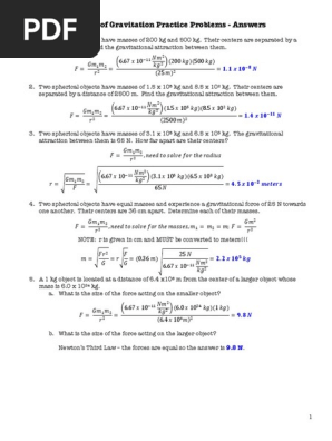 Newtons Law Of Universal Gravitation Answers Pdf Gravity Force