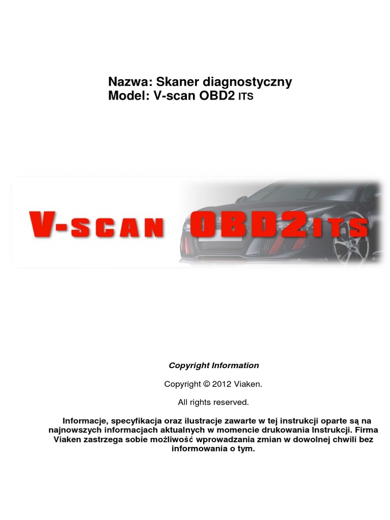 Instrukcja Obslugi vScan OBD2 ITS