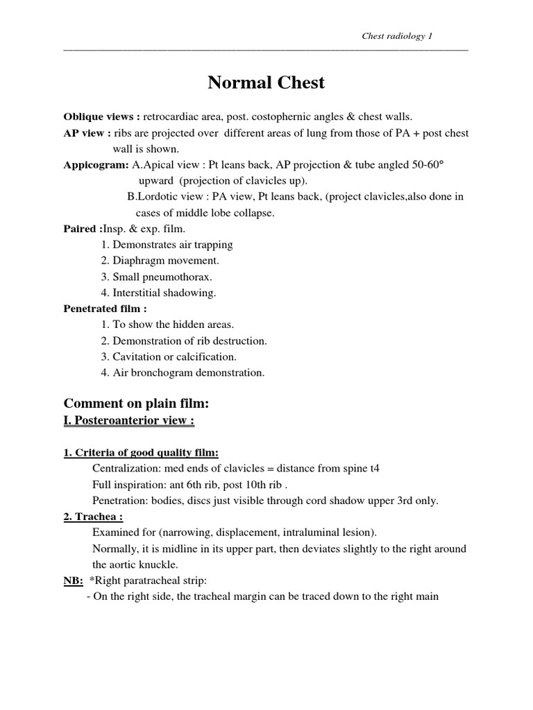 Master Radiology Notes Chest PDF | PDF | Lung | Diseases And Disorders