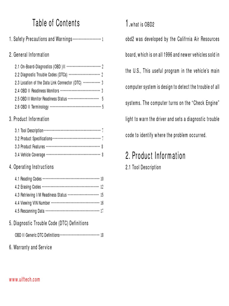 Memoscan U480 OBD2 Scanner Manual | PDF | Ignition System | Fuel Injection