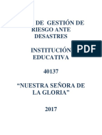 Plan de Gestión de Riesgo Ante Desastres