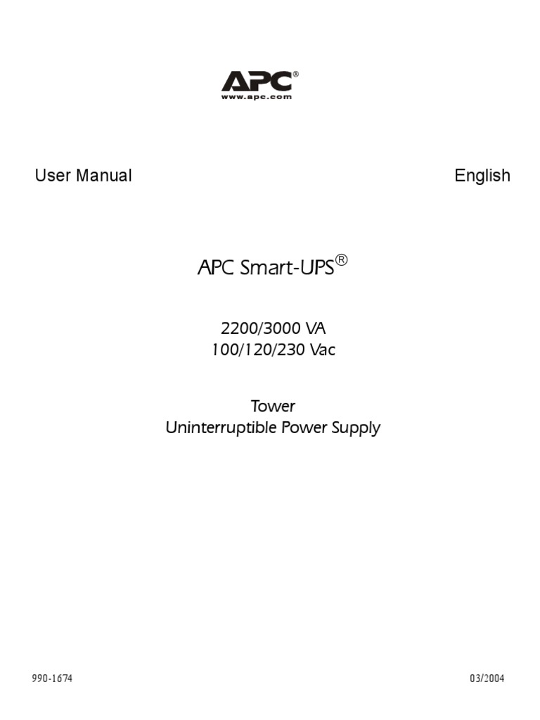 User Manual APC 2200 3000 English REV01 | Electrical Connector | Battery  (Electricity)