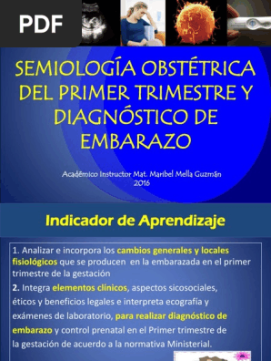 Diagnostico De Embarazo Final 2016 Obstetricia Uchile