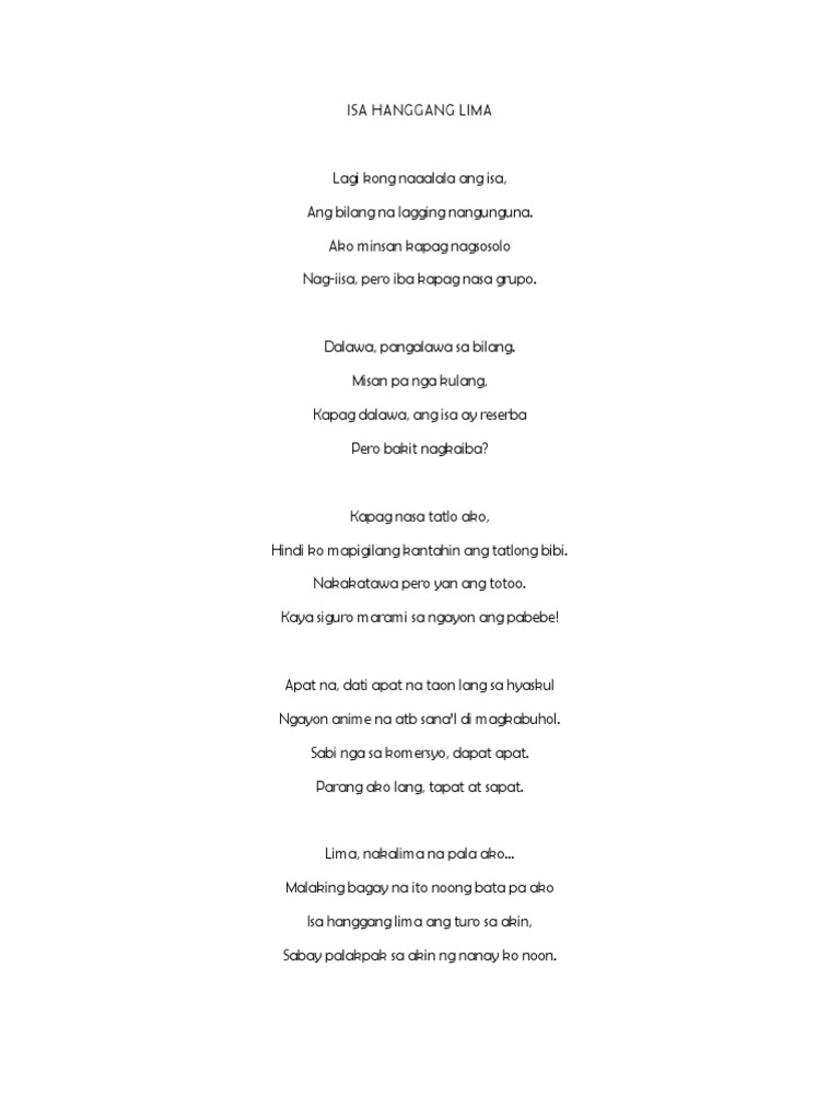 Tula Sa Filipino | PDF