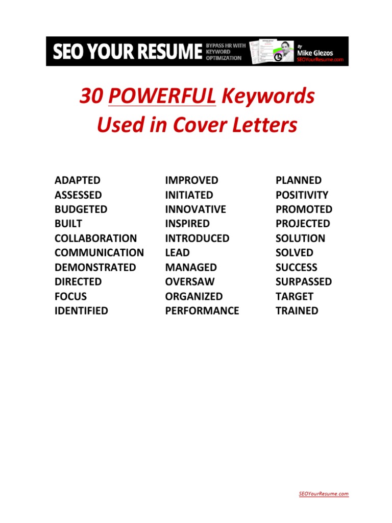 power words in cover letter