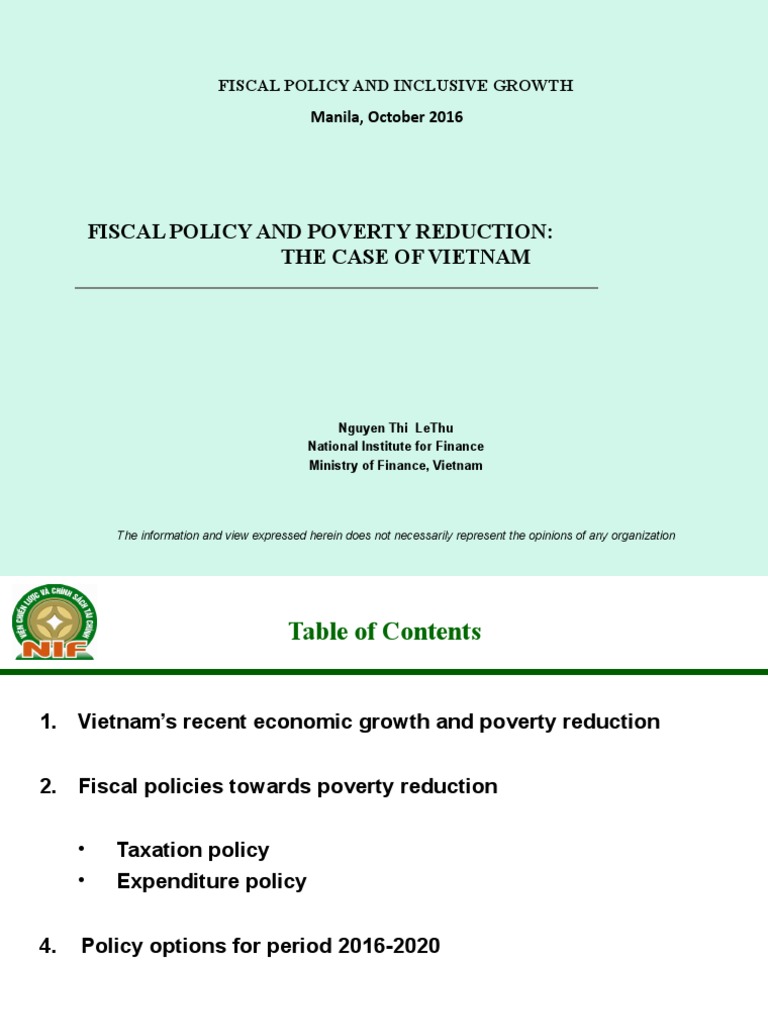NGYUEN THILE THU Fiscal Policy and Poverty Reduction Vietnam 1 | PDF ...