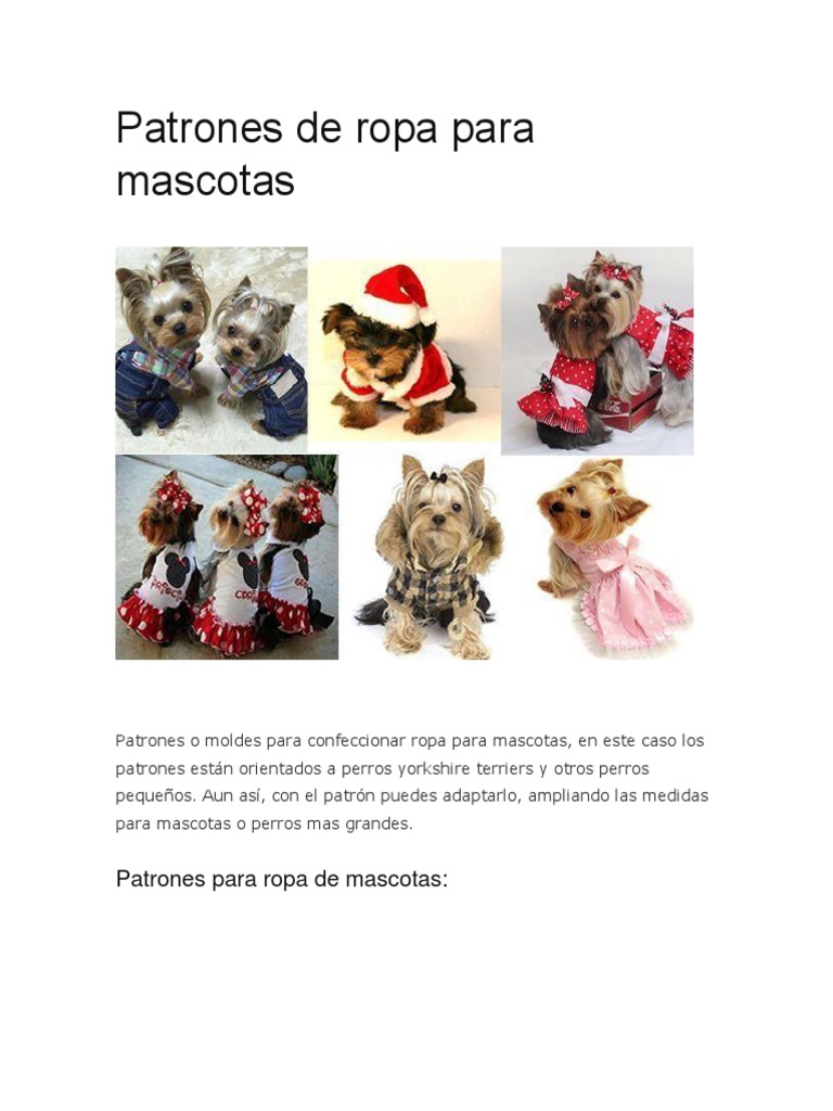 Patrones de Ropa para Mascotas | PDF