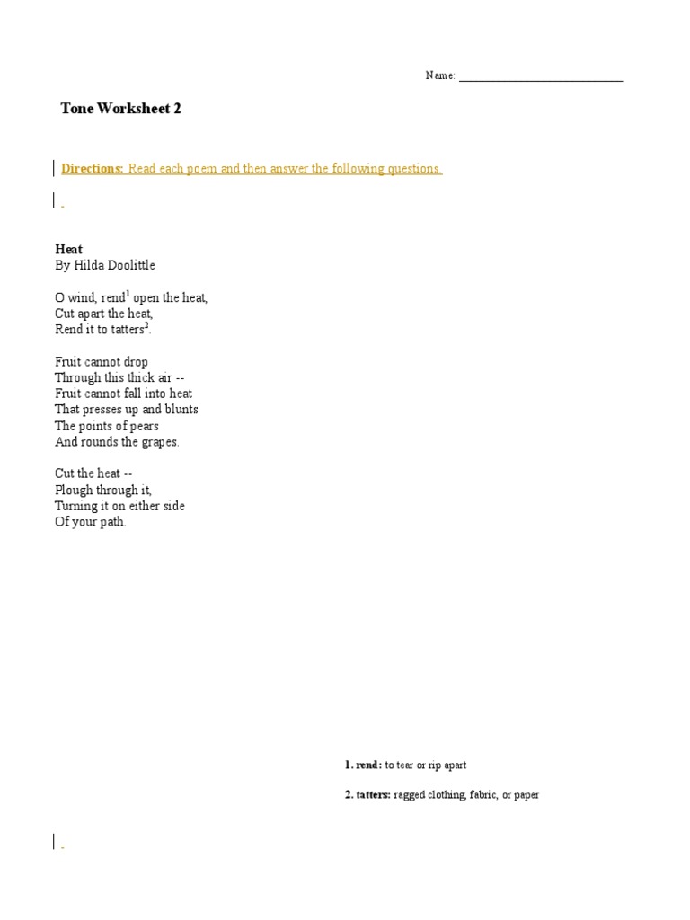 Tone Worksheet 02