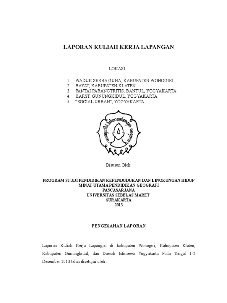 Laporan Kuliah Kerja Lapangan I
