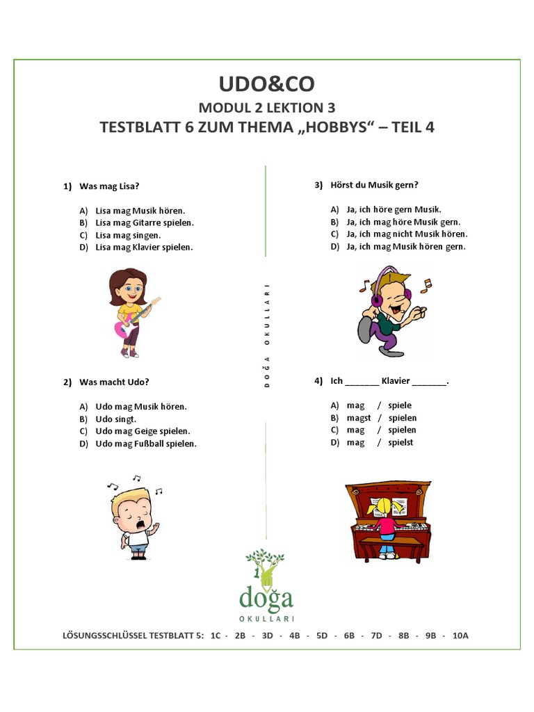 4 Klasse Testblatt 6