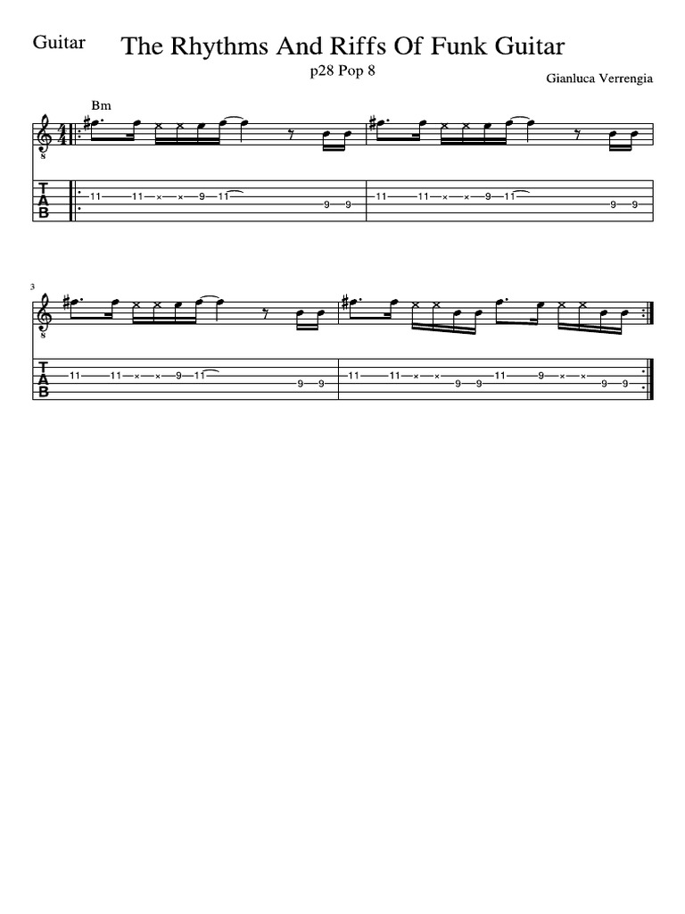 Funk - The Rhythms and Riffs of Funk Guitar - p28 Pop 8 | PDF