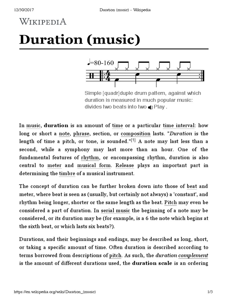 Duration (Music) Entertainment Elements Of Music