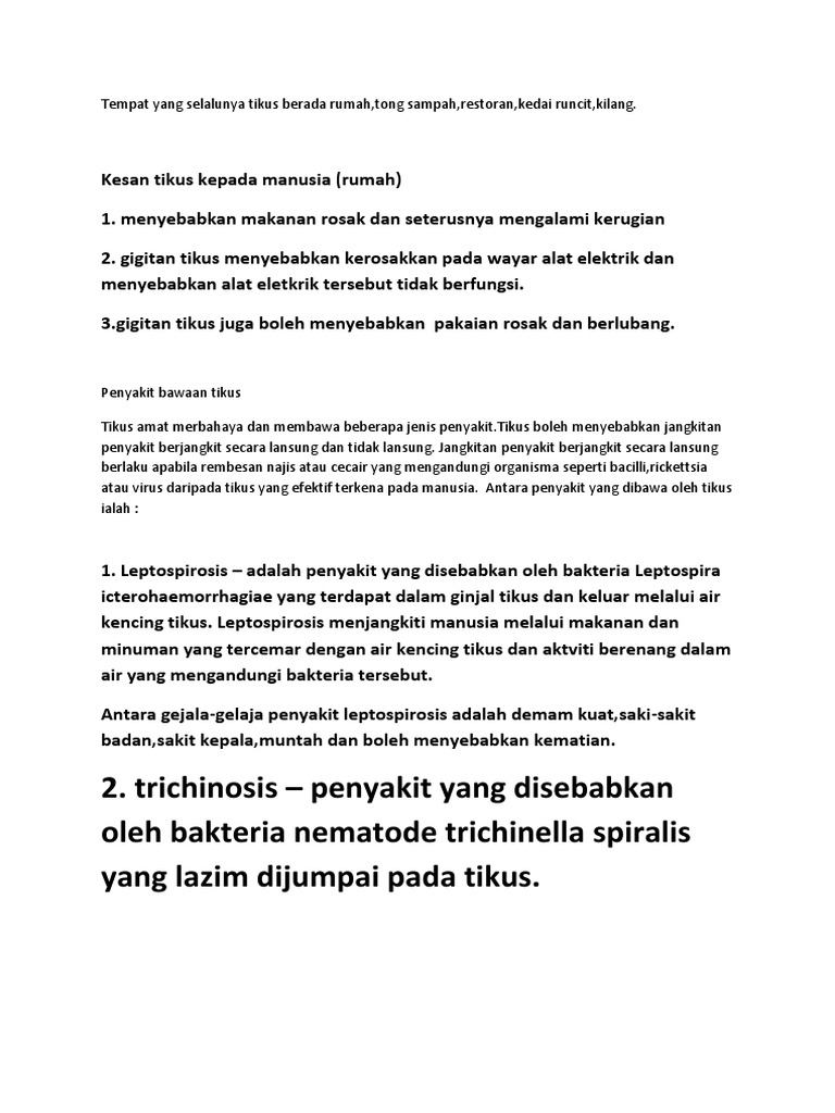 Kesan Tikus Kepada Manusia Pdf
