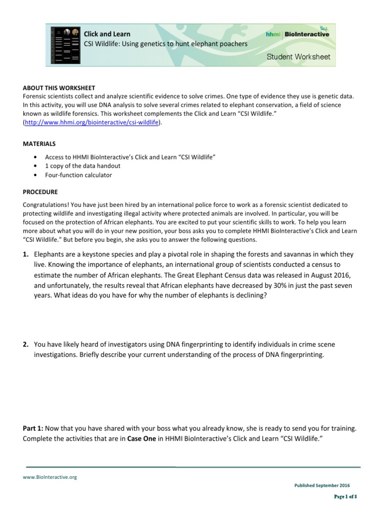 worksheet Csi Web Adventures Worksheet csi worksheet adriaticatoursrl wildlife worksheet2 allele zygosity web adventures case 1