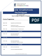 Vascular Anastomosis Techniques: Course Programme