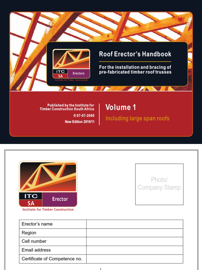 Roof Erectors Handbook Vol 11 | PDF | Truss | Structural Engineering