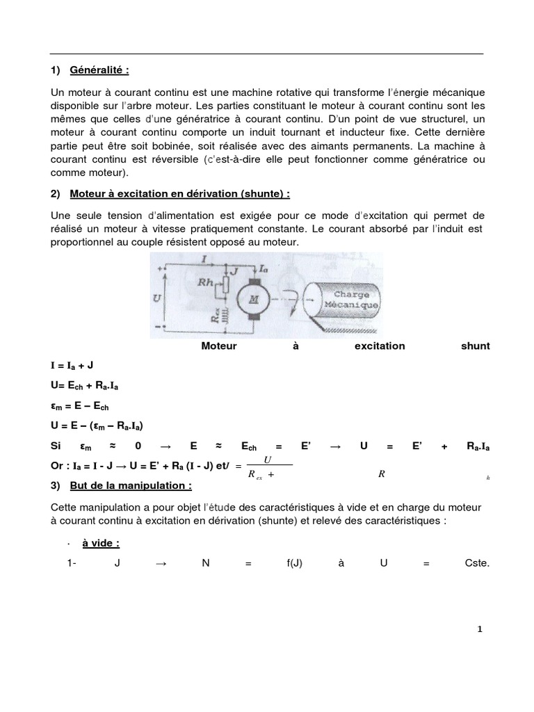 15 exercices corrigés d Electrotechnique sur la machine à courant 
