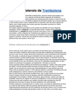 BULA TREMBOLONA EM PDF - EFEITOS COLATERAIS E RECOMENDAÇÕES
