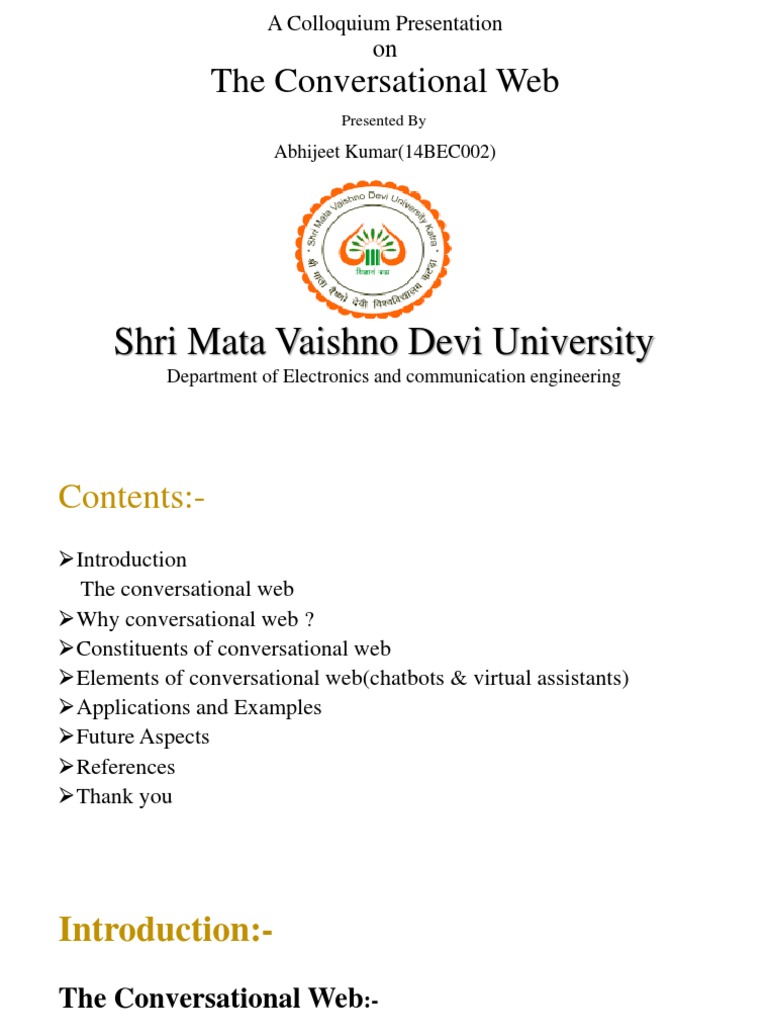 Conversational Interfaces: An Introduction to Chatbots, Virtual ...