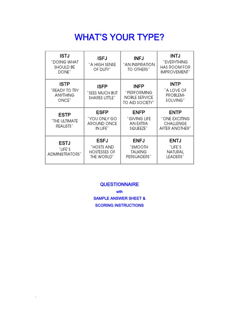 keirsey temperament sorter questions