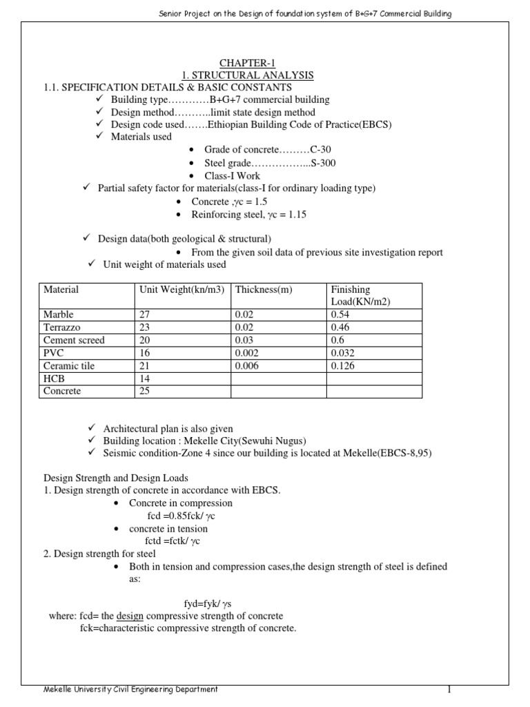 Senior Project - B+G+7 - Geotec | PDF | Structural Load | Strength Of ...
