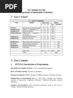 New Syllabus For B.E Department of Information Technology 1 Year 1 Semester