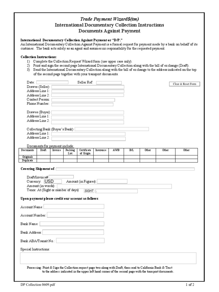 International Documentary Collection Guide | PDF | Payments | Invoice