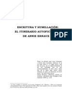 Annie Ernaux Escritura y Humillacion PDF