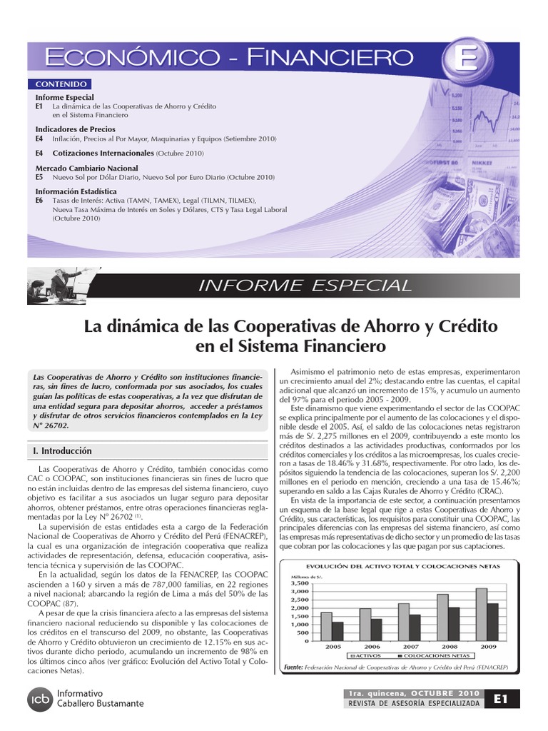 La Dinámica de Las Cooperativas de Ahorro y Crédito | PDF | Cooperativa ...