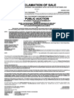 Proclamation of Sale: Public Auction