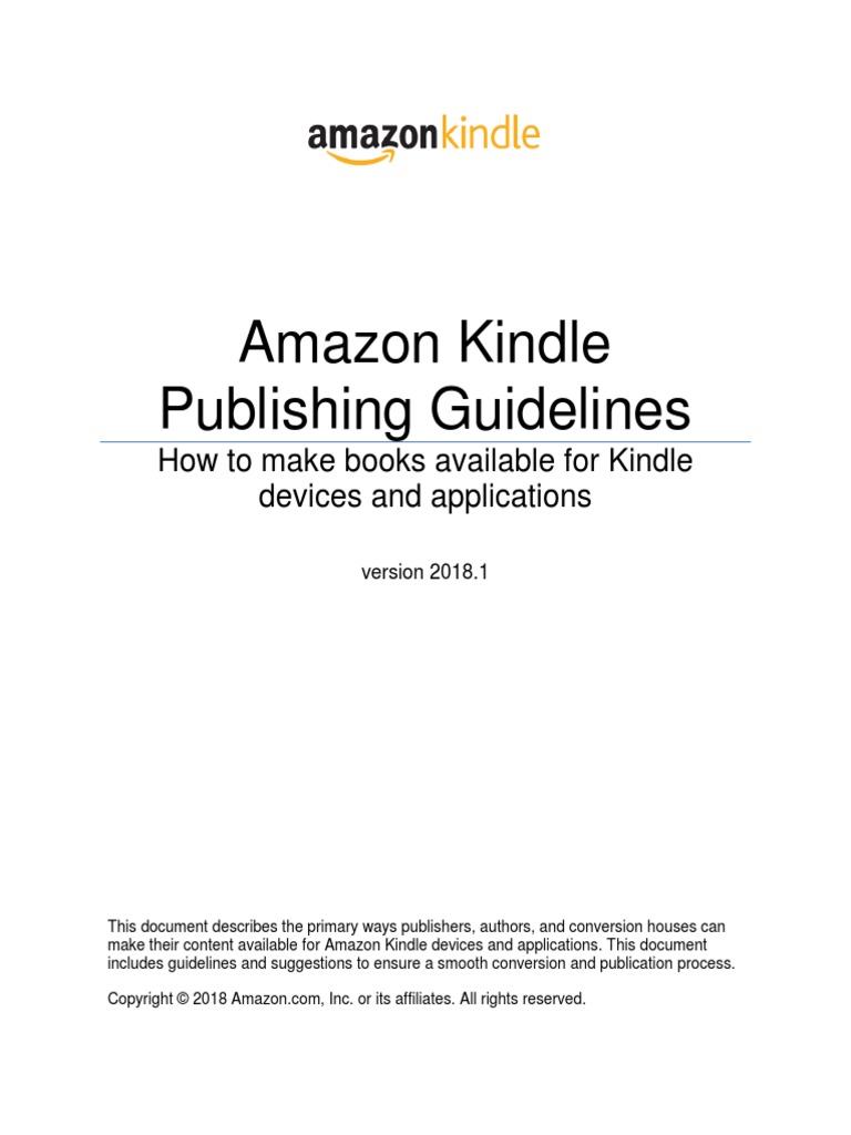 Amazon Kindle Publishing Guidelines | PDF | Amazon Kindle | Html Element