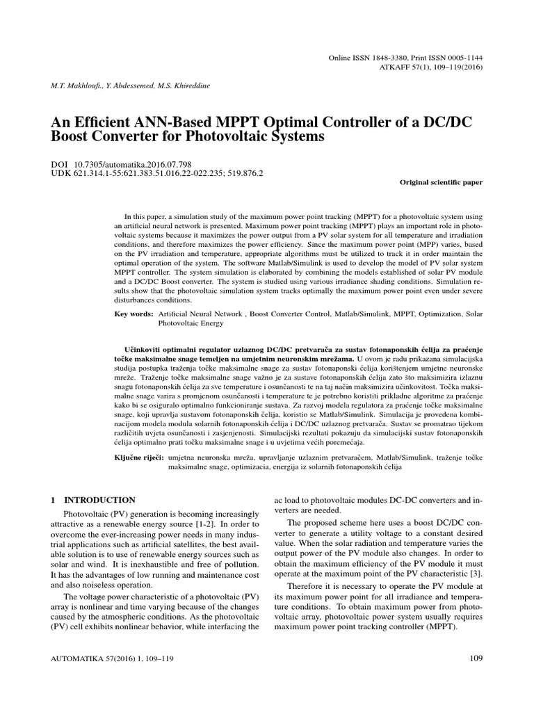 ANN-Based MPPT Controller for PV Systems | PDF | Photovoltaics ...