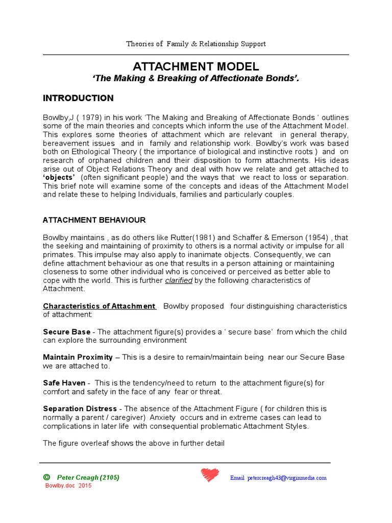 Relationship Therapy : - Part One : - Attachment Theory. | PDF ...