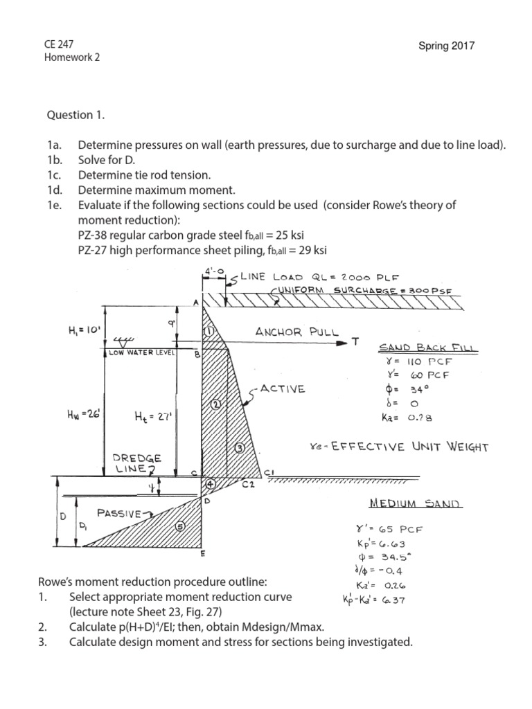 HW2 Sheet Pile Wall Design PDF