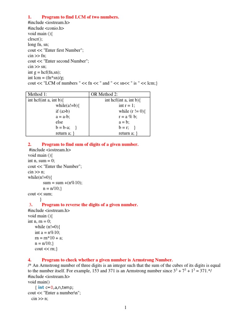 Program To Find LCM of Two Numbers.: C, A, N, Temp | Download Free PDF ...