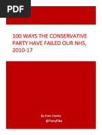 100 Ways The Conservative Party Have Failed Our NHS, 2010-17