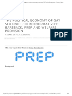 The Political Economy of Gay Sex Under Homonormativity - Bareback, PrEP and Welfare Provision - Society & Space
