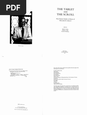 Cohen M Snell D Weisberg D The Tablet And The Scroll Near Eastern Studies In Honor Of William W Hallo Fs Hallo 1993 Pdf Archaeology Languages